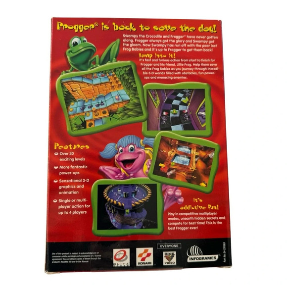 Vintage 2000 Hasbro Frogger 2 Swampy's Revenge CD ROM PC Windows 95/98 - Picture 3 of 5